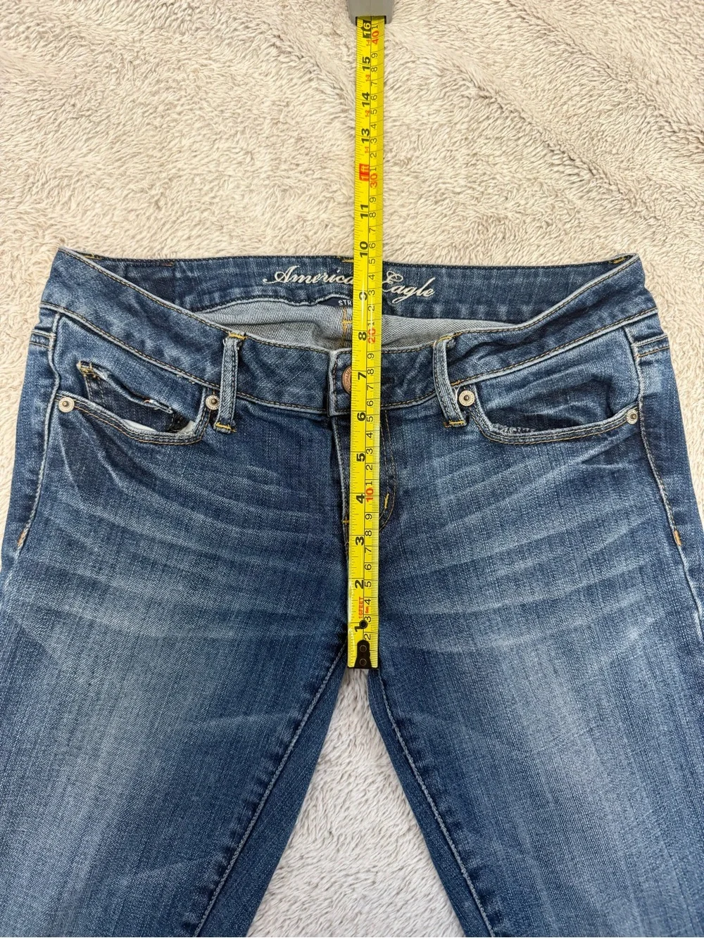 American Eagle Outfitters Blue Skinny Jeans - Faded Wash - Picture 6 of 7